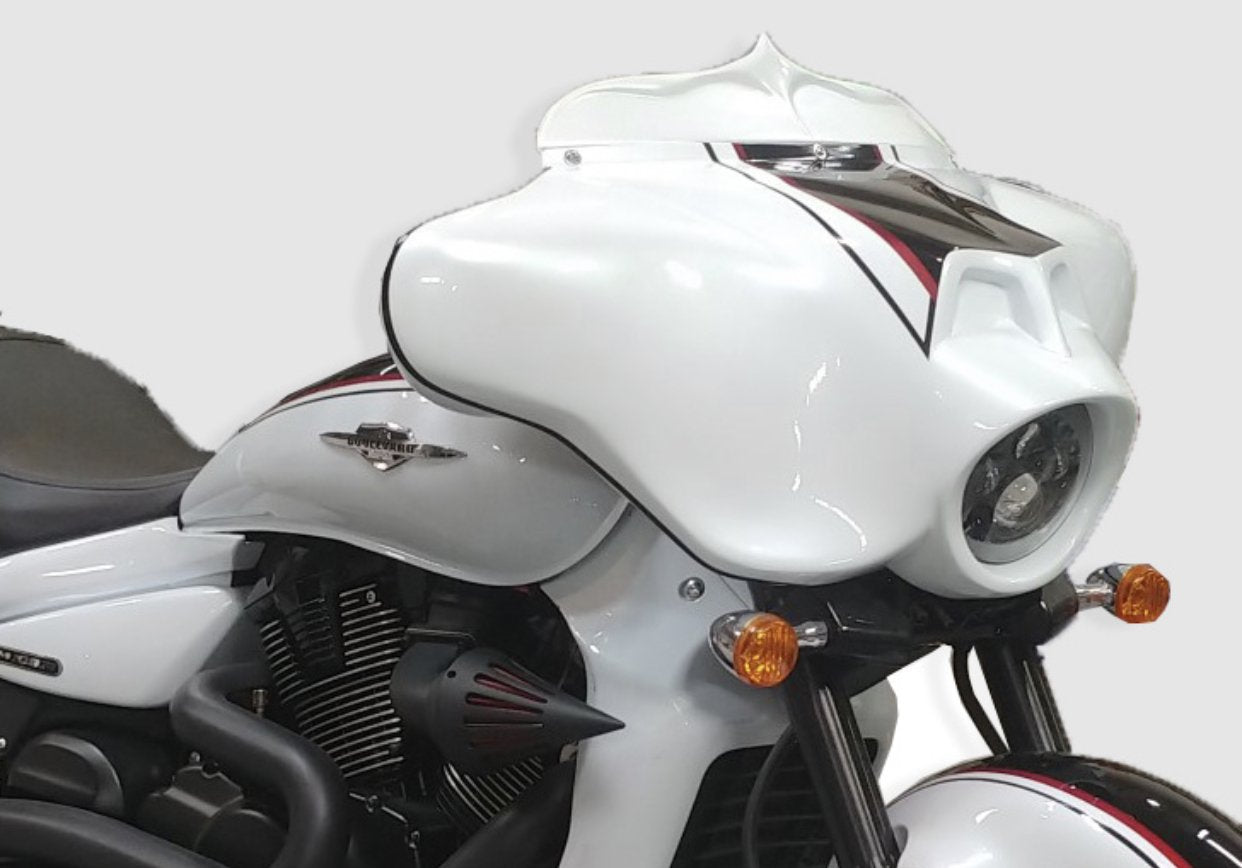 Metric Motorcycle Front Fairing - "The Bullnose Batwing Fairing" easy install Universal Mount
