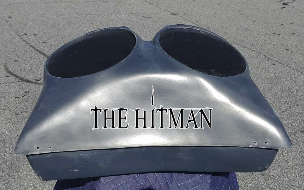 Motorcycle Speaker Box Trunk - The Razr "The Hitman" with Dual 8" Speaker Cutouts is Universal Fitment